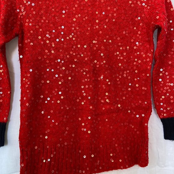 J.Crew red sequin sweater, XS - Picture 3 of 3